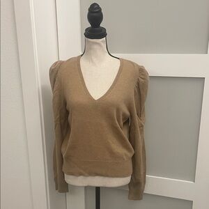 Frame Denim Women's Camel V-Neck Sweater